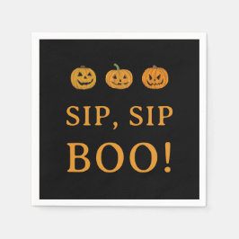 Serviette En Papier Sip Sip Boo Halloween Party | Pumpkins & Booze