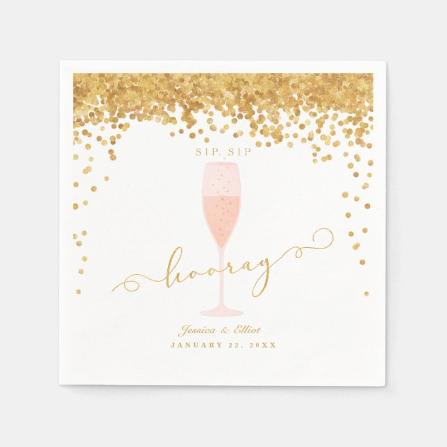 Serviette En Papier SIP SIP HOORAY Bachelorette Engagement PARTI (Devant)