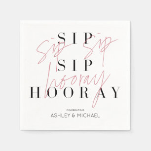Serviette En Papier Sip Sip Hooray Black White