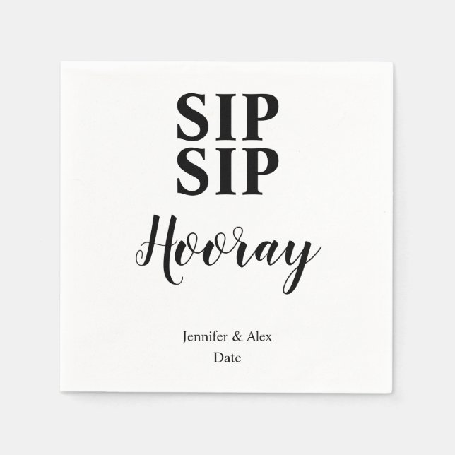 Serviette En Papier Sip Sip Hooray Célébration (Devant)