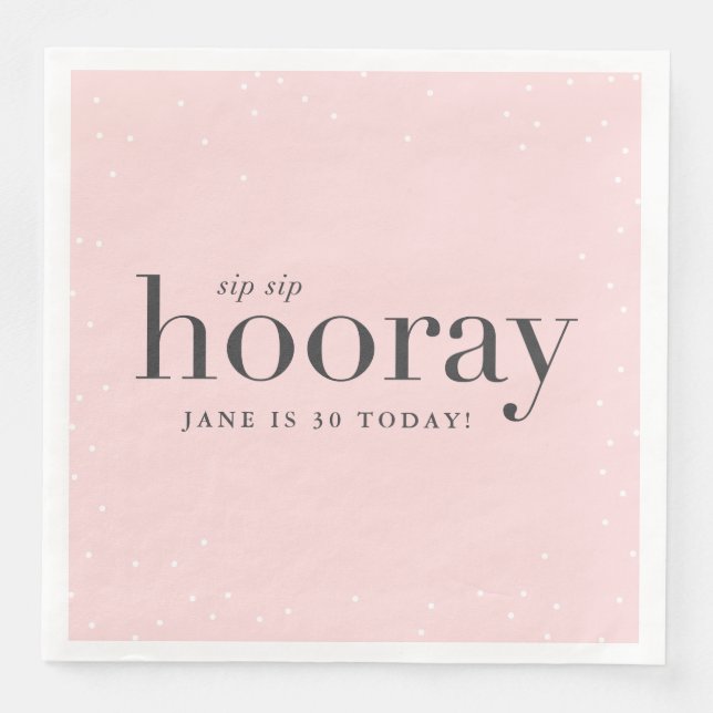 Serviette En Papier sip sip hooray fête d'anniversaire serviette (Devant)