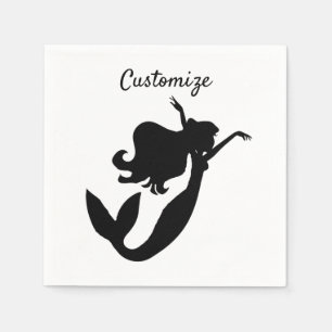 Serviette En Papier Sirène à bord silhouette Thunder_Cove