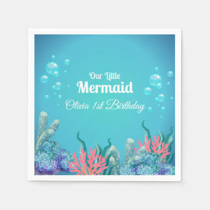 Serviette En Papier Sirène lunaire sous la mer Anniversaire