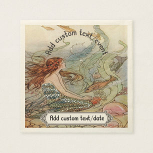Serviette En Papier Sirène vintage Douvres sous la partie de coutume