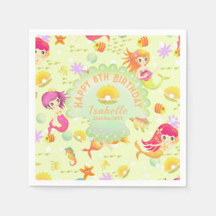 Serviette En Papier Sirènes Lemon Green