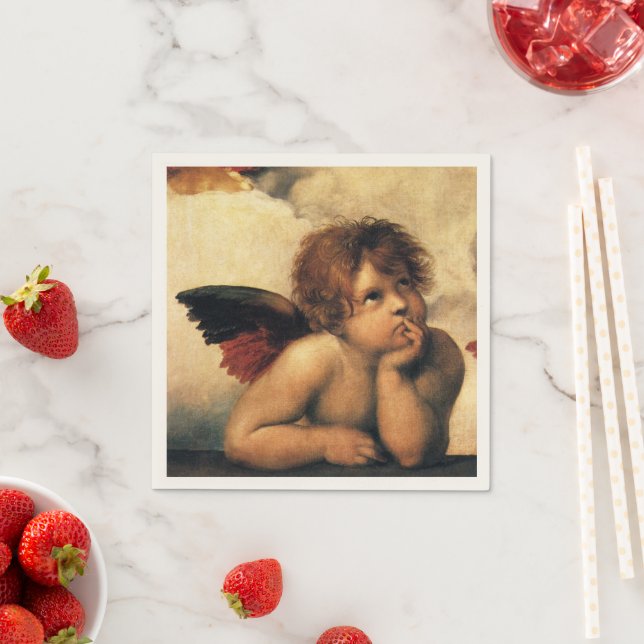 Serviette En Papier Sistine Madonna Angels par Raphael Sanzio (En situation)