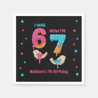 Serviette En Papier Six Seven Birthday Napkins