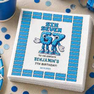 Serviette En Papier Six Seven Meme 7e Anniversaire   Drôle Tendance