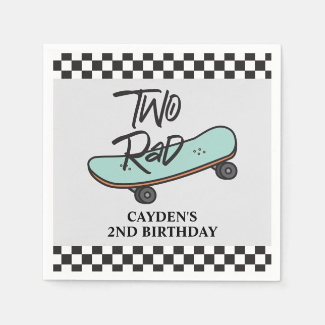 Serviette En Papier Skateboard Two Rad 2e anniversaire (Devant)