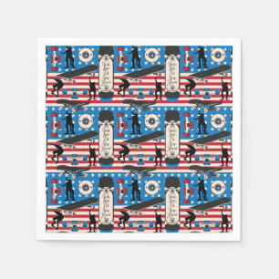 Serviette En Papier Skateboarding patriotique skateboardeur USA