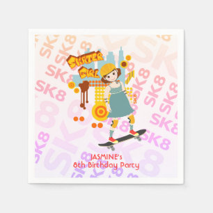 Serviette En Papier Skater Park Fun Girl Birthday Party