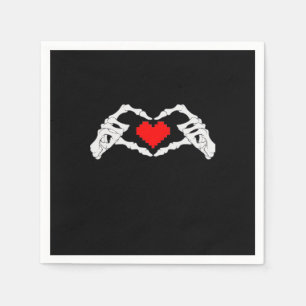 Serviette En Papier Skeleton Coeur Et Mème Mains