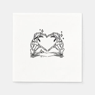 Serviette En Papier Skeleton Coeur main drôle Design