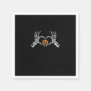 Serviette En Papier Skeleton Coeur main Halloween Costume Citrouille