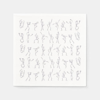 Serviette En Papier Skeleton Dance Halloween serviettes - blanc
