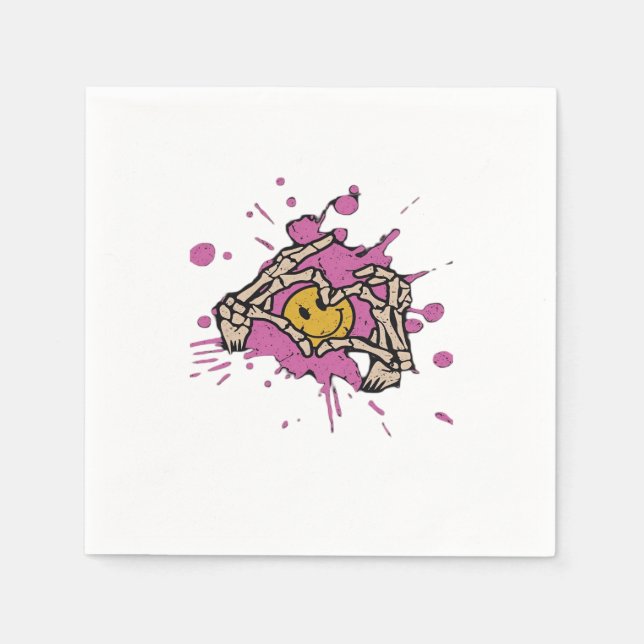 Serviette En Papier Skeleton Hand Heart Show Classic (Devant)
