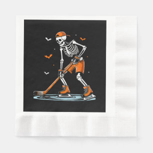 Serviette En Papier Skeleton Hockey sur glace Halloween garçons Drôle