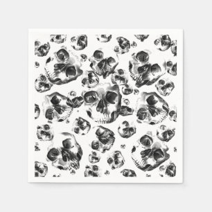 Serviette En Papier Skeleton Skull Art Pattern