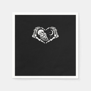 Serviette En Papier Skeletons Mains de coeur
