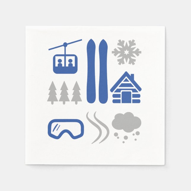 Serviette En Papier Ski (Devant)