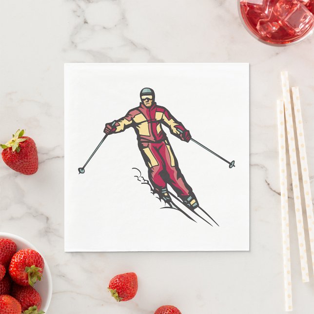 Serviette En Papier Ski de descente (Créateur téléchargé)