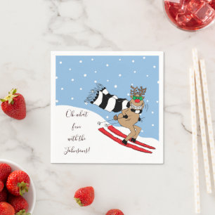 Serviette En Papier Ski de Noël des rennes