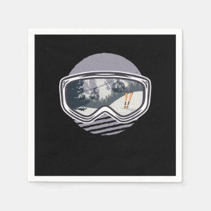 Serviette En Papier Ski Googles Ascenseur Ski Ski Sports d'hiver Cadea
