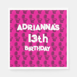 Serviette En Papier Skibidi Toilet rose Anniversaire Invitation