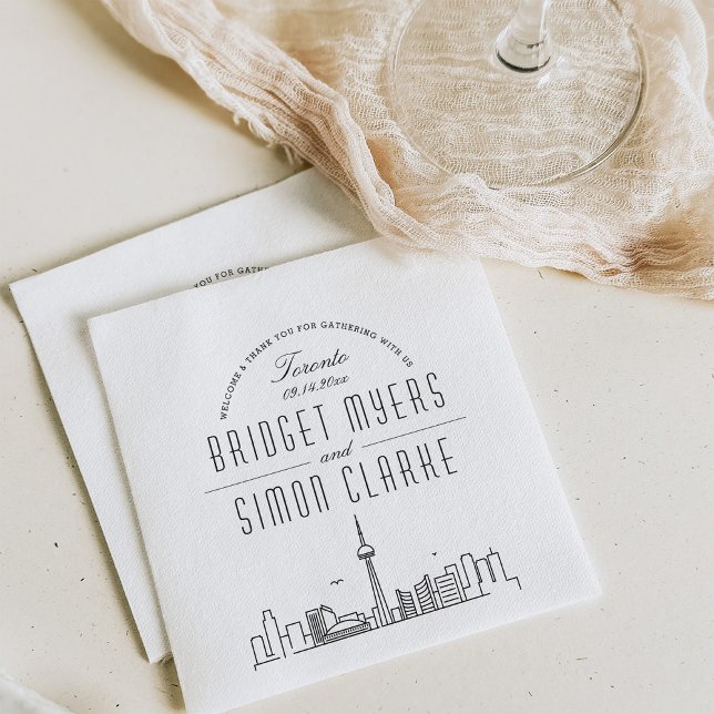 Serviette En Papier Skyline Toronto Déco | Événement Mariage (Créateur téléchargé)