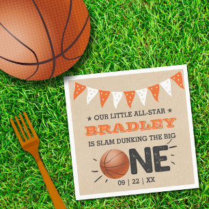 Serviette En Papier Slam Dunking The Big One   Basketball 1er annivers