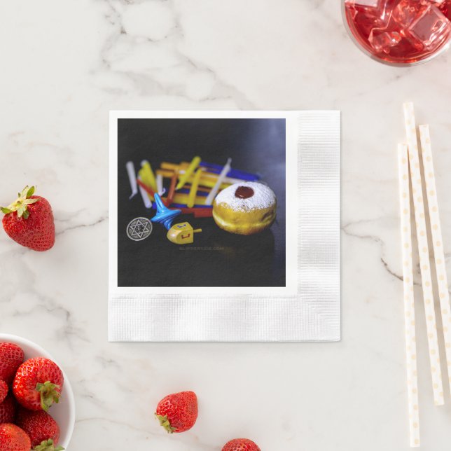 Serviette En Papier SlipperyJoe Hanukkah symbolic still life holiday e (En situation)