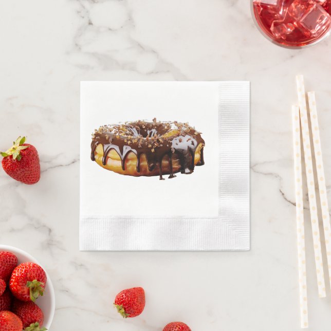 Serviette En Papier SlipperyJoe's decadent donut covered thick glossy  (En situation)