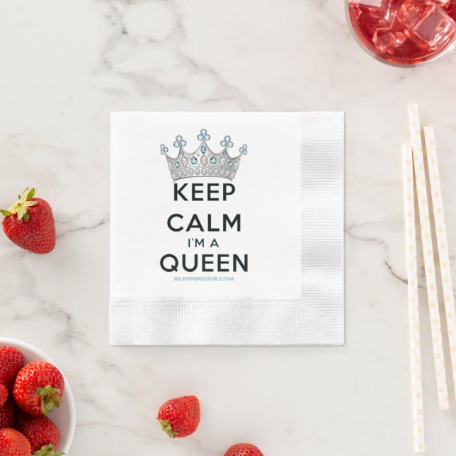 Serviette En Papier SlipperyJoe's Keep Calm Queen couronne joyaux a (En situation)