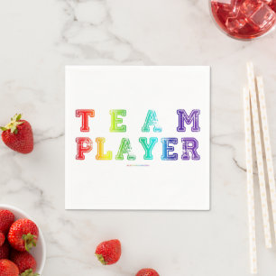 Serviette En Papier SlipperyJoe's Team Player mots gradient rainbow c
