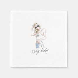 Serviette En Papier slogan de femme sexy avec fashion girl