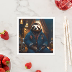 Serviette En Papier Sloth Dans Sa Veste À Boire,