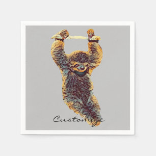 Serviette En Papier Sloth Hanging Out Thunder_Cove