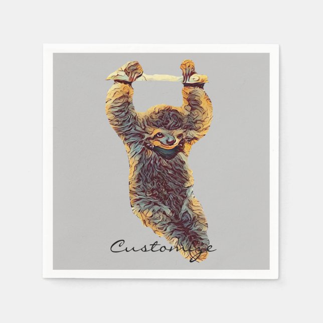Serviette En Papier Sloth Hanging Out Thunder_Cove (Devant)