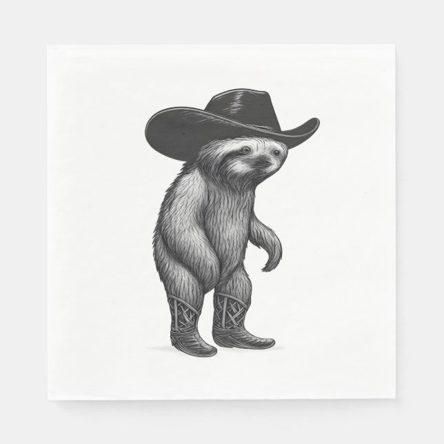 Serviette En Papier Sloth Howdy Sloth (Devant)