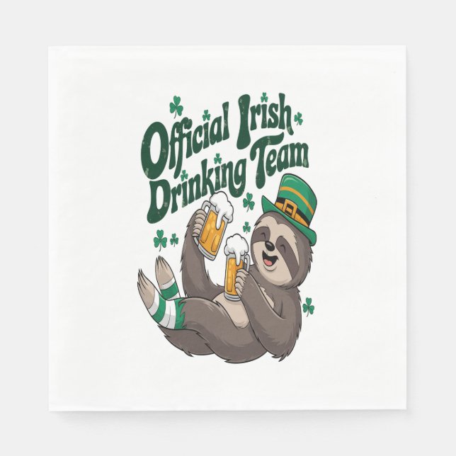Serviette En Papier Sloth Irish Drinking St Patrick's Day (Devant)