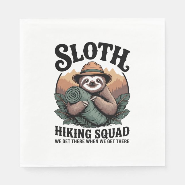 Serviette En Papier Sloth Randonnée Squad Funny Camping (Devant)