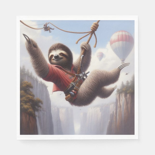Serviette En Papier Sloth Ziplining (Devant)