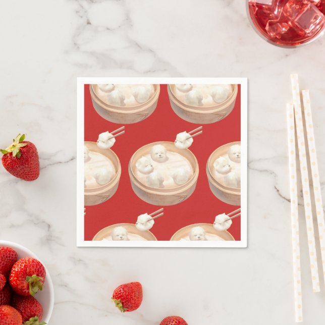 Serviette En Papier Smile Dog - Xiao Long Bao Délice (En situation)