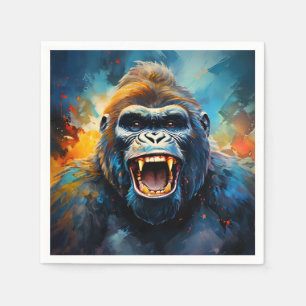 Serviette En Papier Smiling gorilla