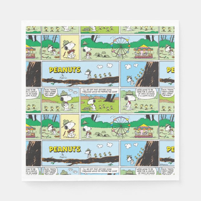 Serviette En Papier Snoopy & Friends | Go Camping (Devant)