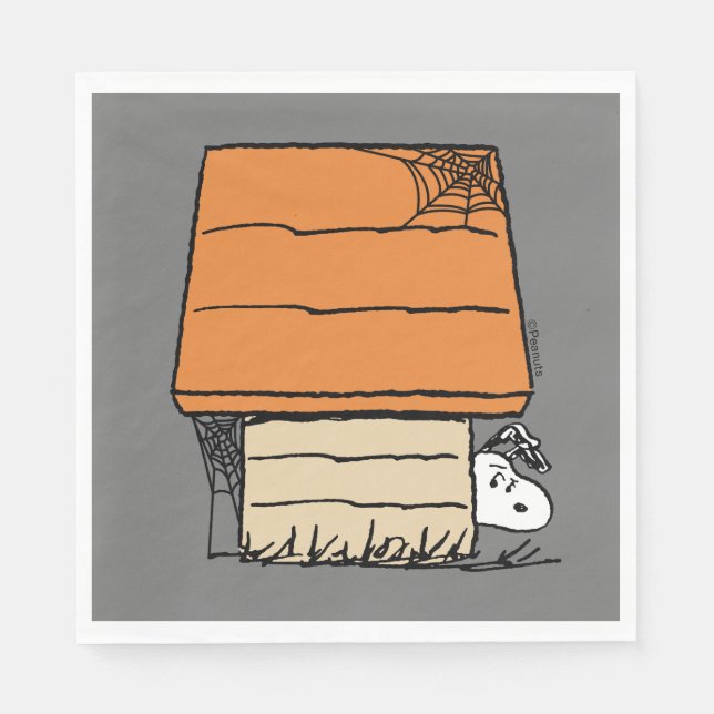 Serviette En Papier Snoopy Halloween Spider Web Doghouse (Devant)
