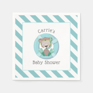 Serviette En Papier Snorkeling Teddy Bear Baby shower garçon