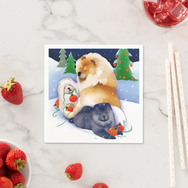 Serviette En Papier SNOWBABIES Chow 2020 Serviettes de vacances (En situation)