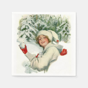 Serviette En Papier Snowball Fight (par Harrison Fisher)