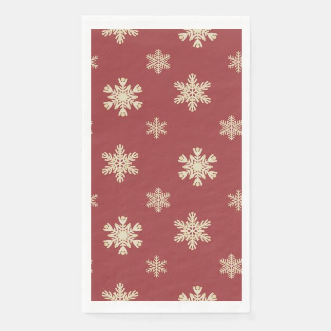 Serviette En Papier Snowflake motif Noël Papier serviettes d'hôtes (Devant)